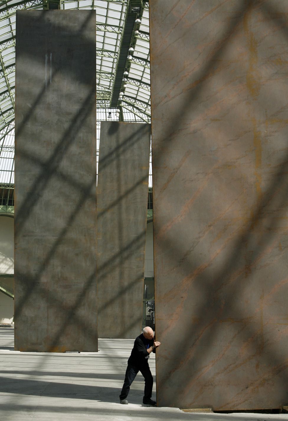 Designer Richard Serra set up his Monumenta 2008 in Paris, France on April 26th, 2008