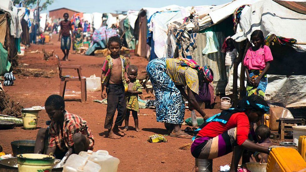 Camp for displaced people in South Sudan