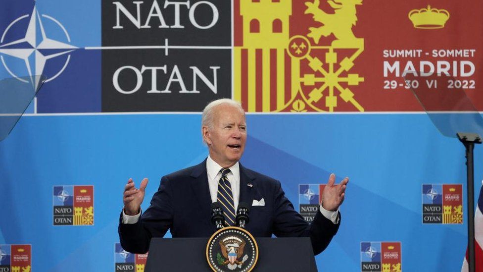 Joe Biden at Nato summit in Madrid