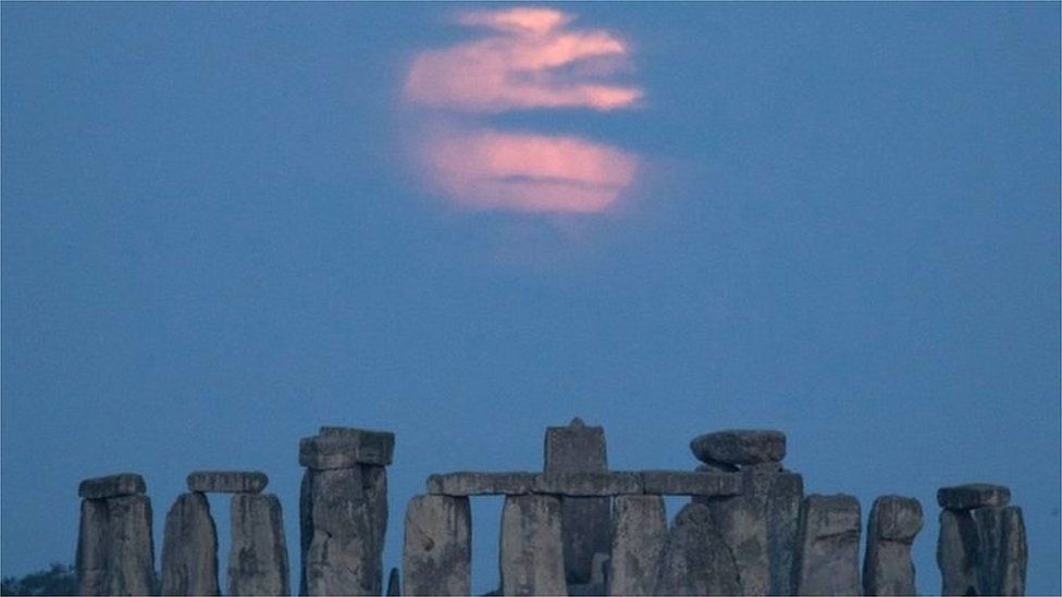 moon over Stonehenge
