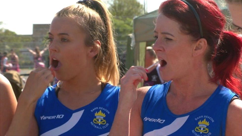 Netball players give swabs