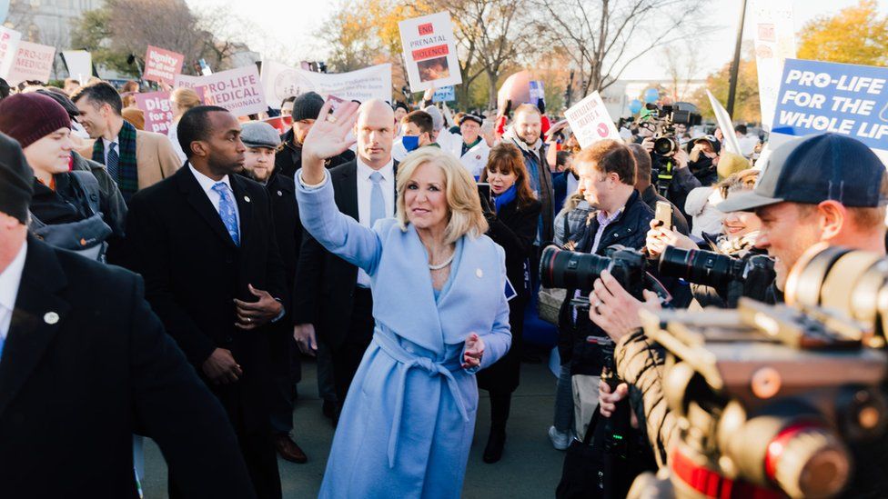 Lynn Fitch outside the Supreme Court