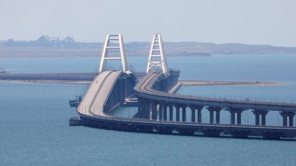 The Crimea bridge pictured in July 2023