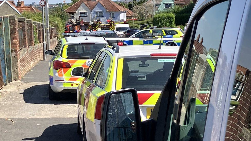 Police cars in Knowle in Bristol