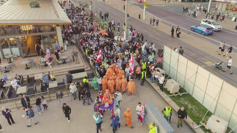 Procession by Hindus in Blackpool