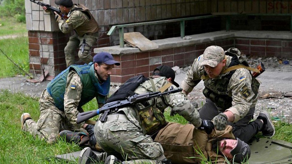 Ukrainian territorial defence unit training, 20 May 22