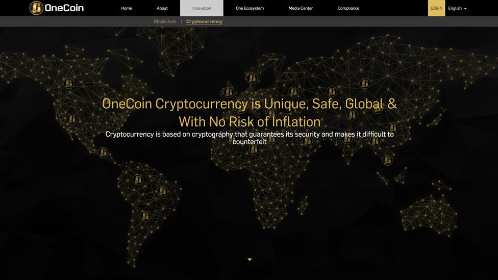 A page on the OneCoin website