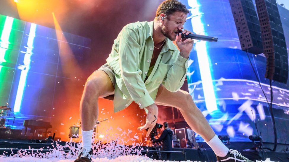 Dan Reynolds of Imagine Dragons performs on day 1 of Leeds Festival 2023