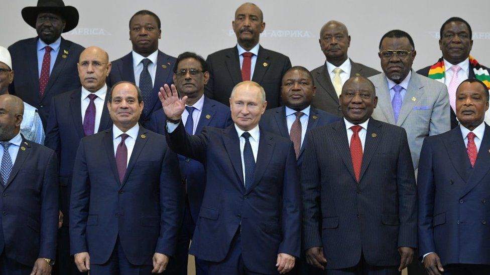 Vladimir Putin among African heads of state