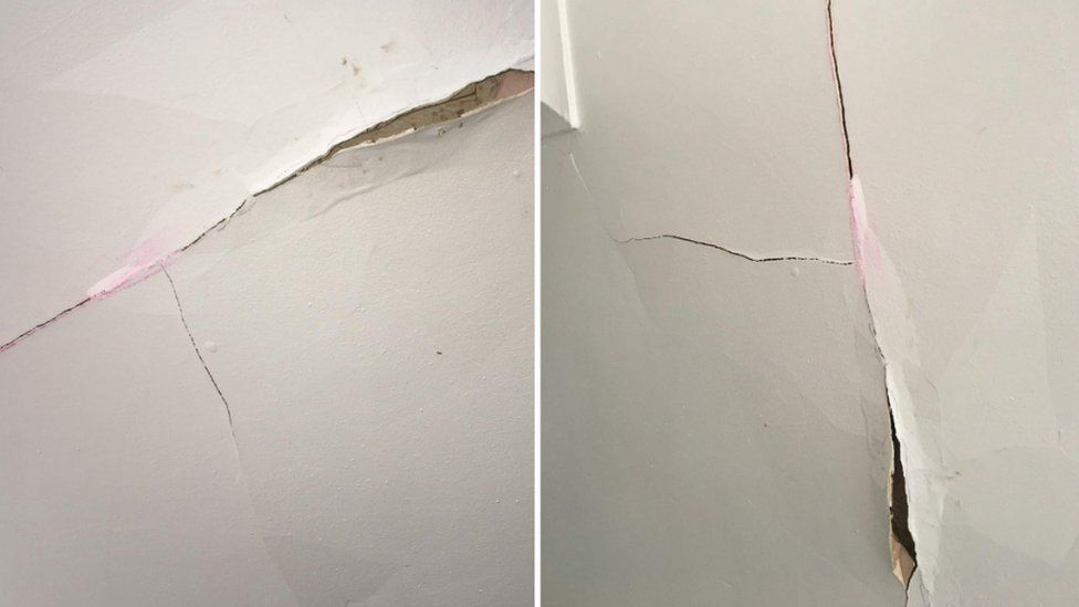 Cracks in wall that leaked