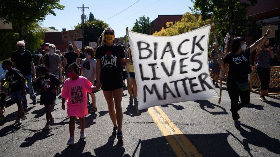 Black Lives Matter protestors in Portland, Oregon