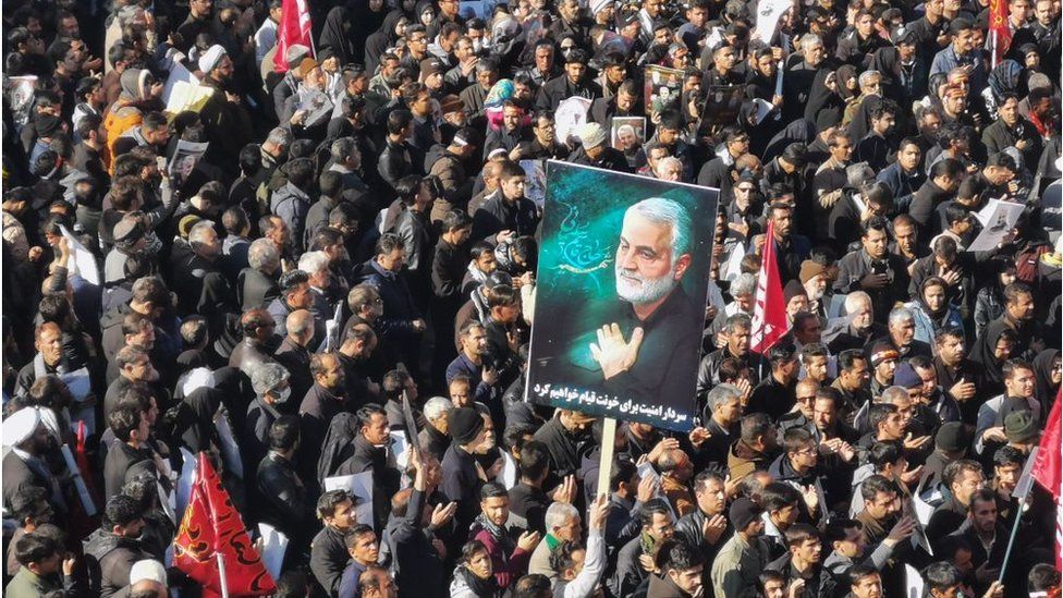 Funeral services were held across Iran for the assassinated top general