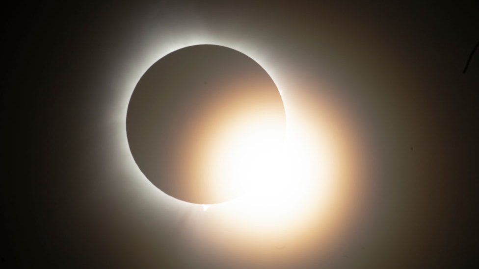 File image of the total solar eclipse on 8 April, as photographed from the United States