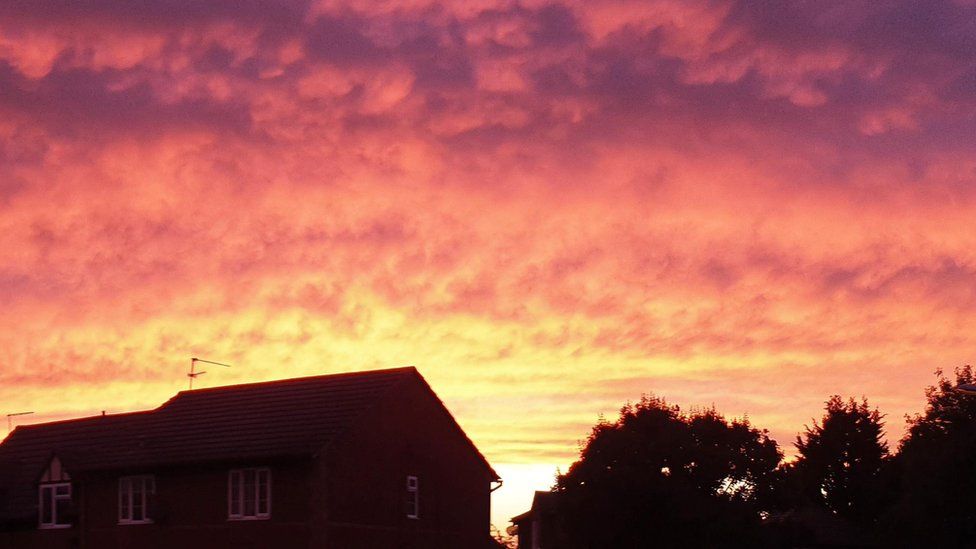 Sunset in Harlestone, Northamptonshire.