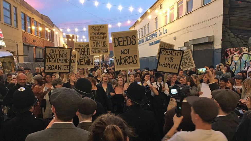 Suffragettes' march at Peaky Blinders Festival