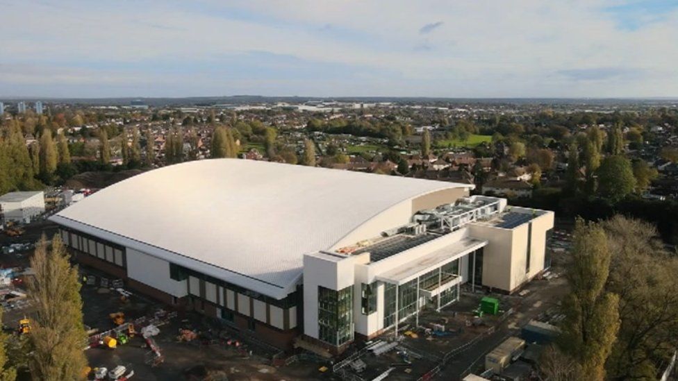 Aquatics centre from the air