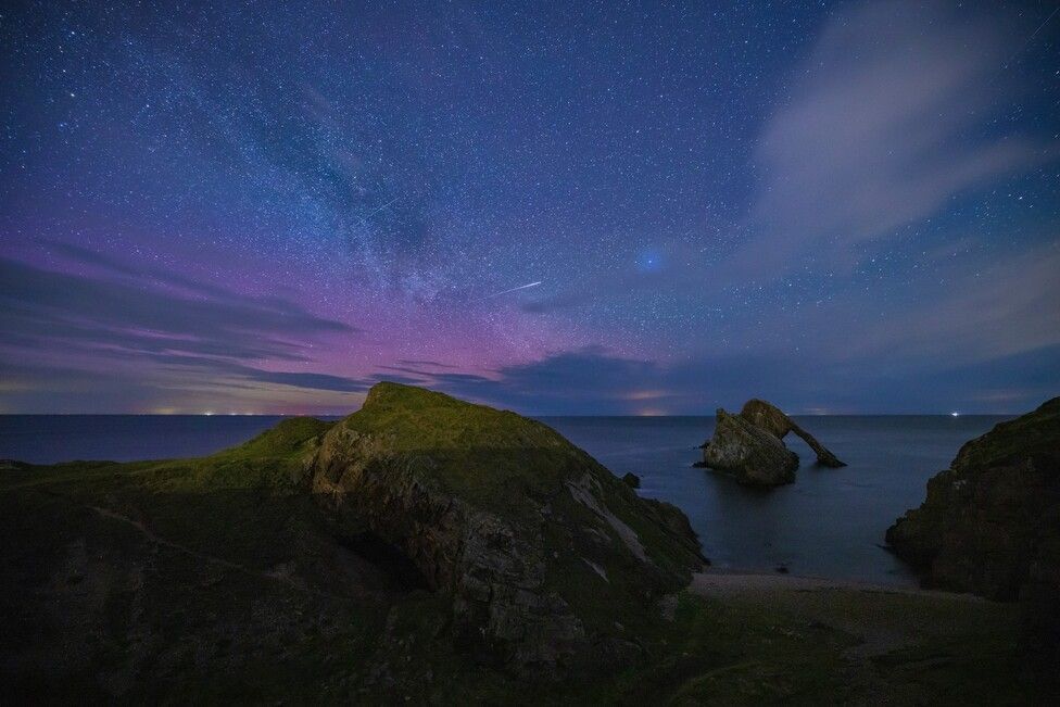 Milky way at Bow Fiddle Rock in Portknockie