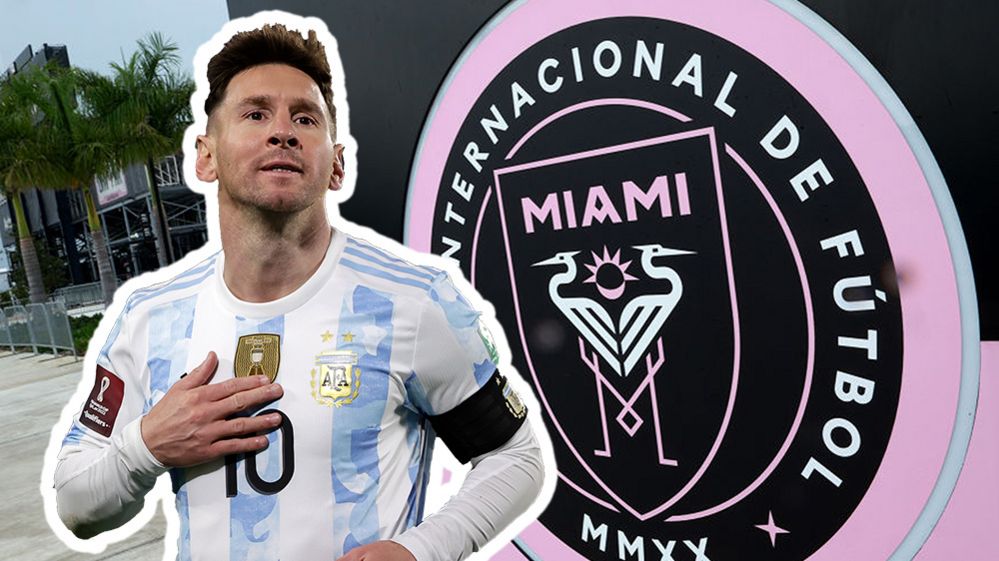 Messi, next to inter miami logo