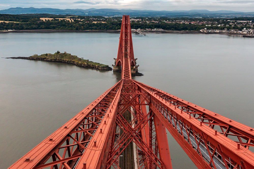 View from the Forth Bridge in Scotland