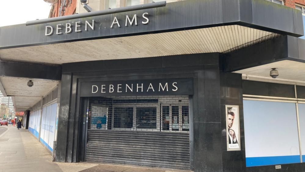 The former Debenhams building on the corner of Bedford High Street and Silver Street