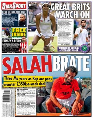 The back page of the Daily Star