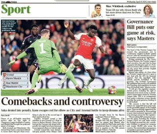 The back page of The Times