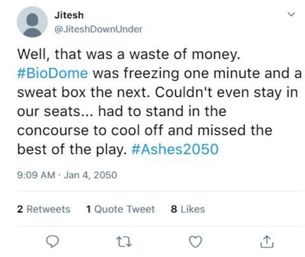 Imagined tweet from Cricket fan