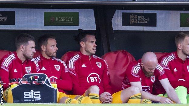 Gareth Bales on the Wales bench