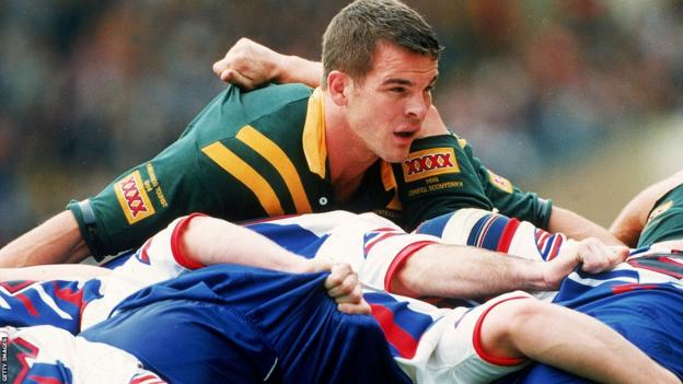 Ian Roberts playing for Australia against Great Britain in 1994