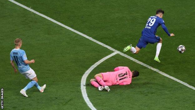 Kai Havertz runs through to score Chelsea's goal
