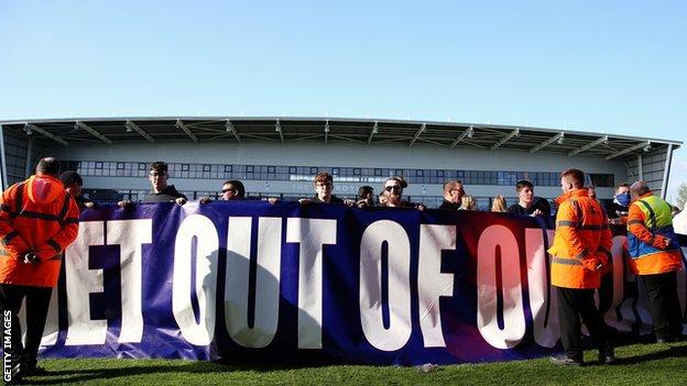 Oldham Athletic fans invaded the pitch in protest at Abdallah Lemsagam during their defeat by Salford in April which confirmed their relegation to the National League