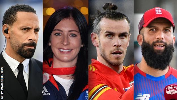 Rio Ferdinand, Eve Muirhead, Gareth Bale and Moeen Ali