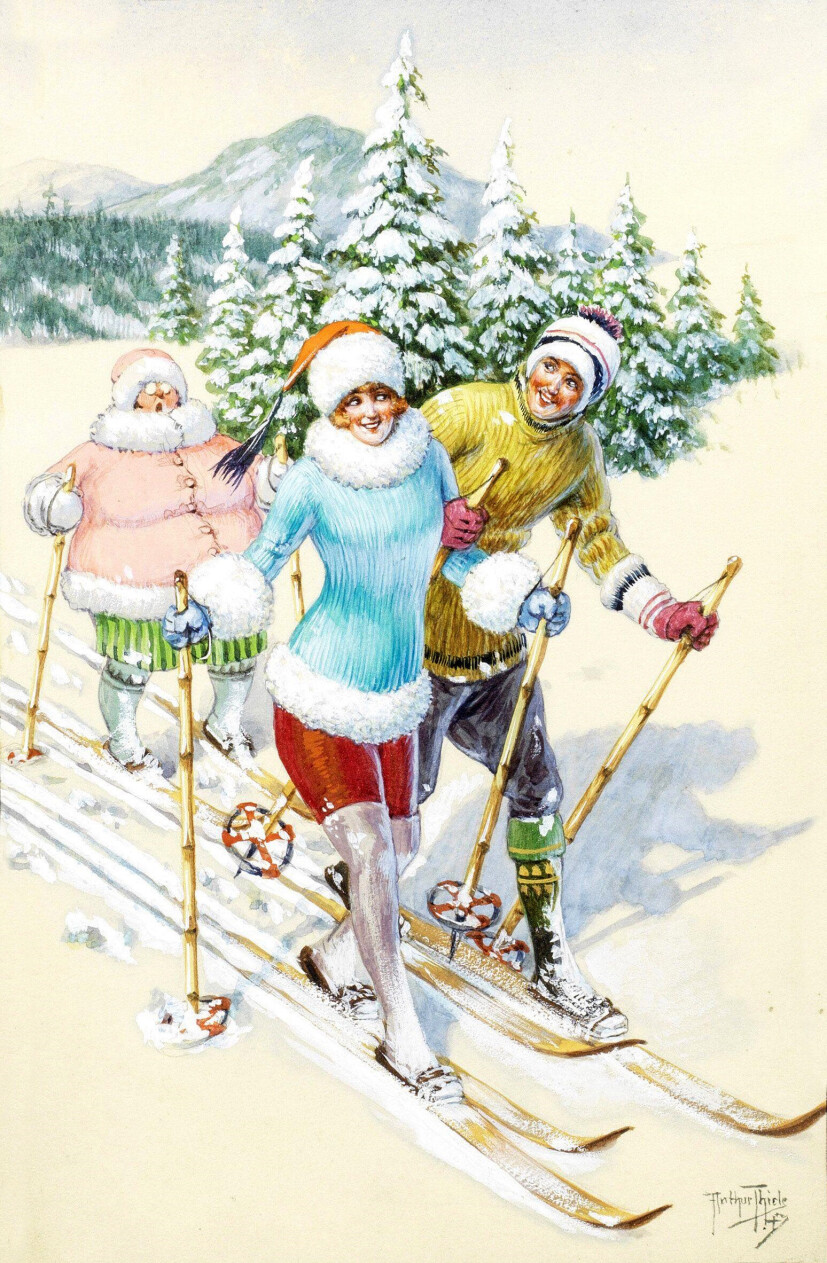 Carl-Robert-Arthur-Thiele-1860-Leipzig---1936-ebenda-Junges-Liebespaar-mit-Anstandsdame-beim-Skifahren.jpg