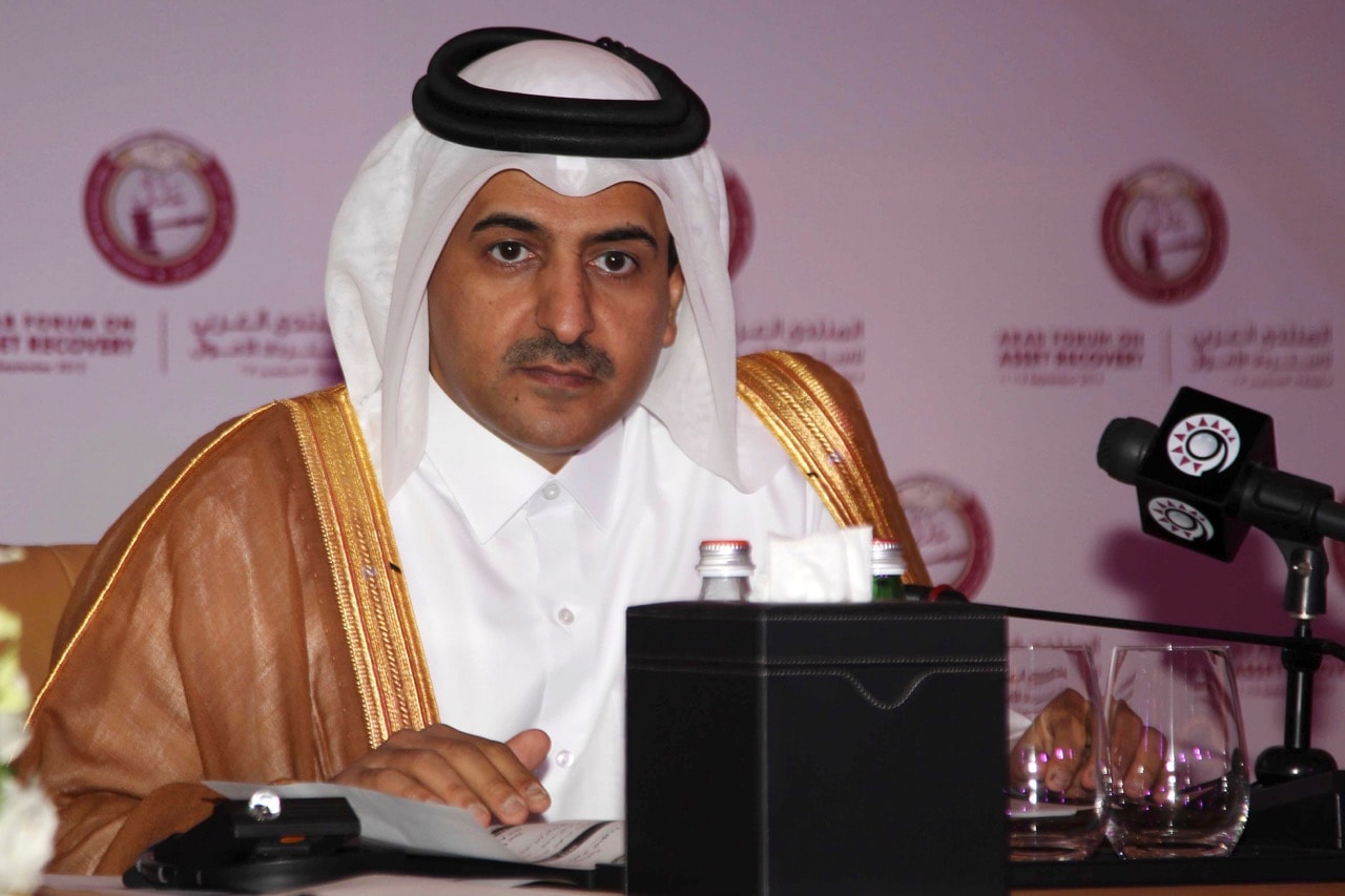 Qatar's Attorney General Ali Al-Marri at a Forum in Doha, 13 September 2012; the AG has placed human rights lawyer Najeeb Al-Nuaimi on a list of individuals not allowed to travel outside the country  , REUTERS/Fadi Al-Assaad