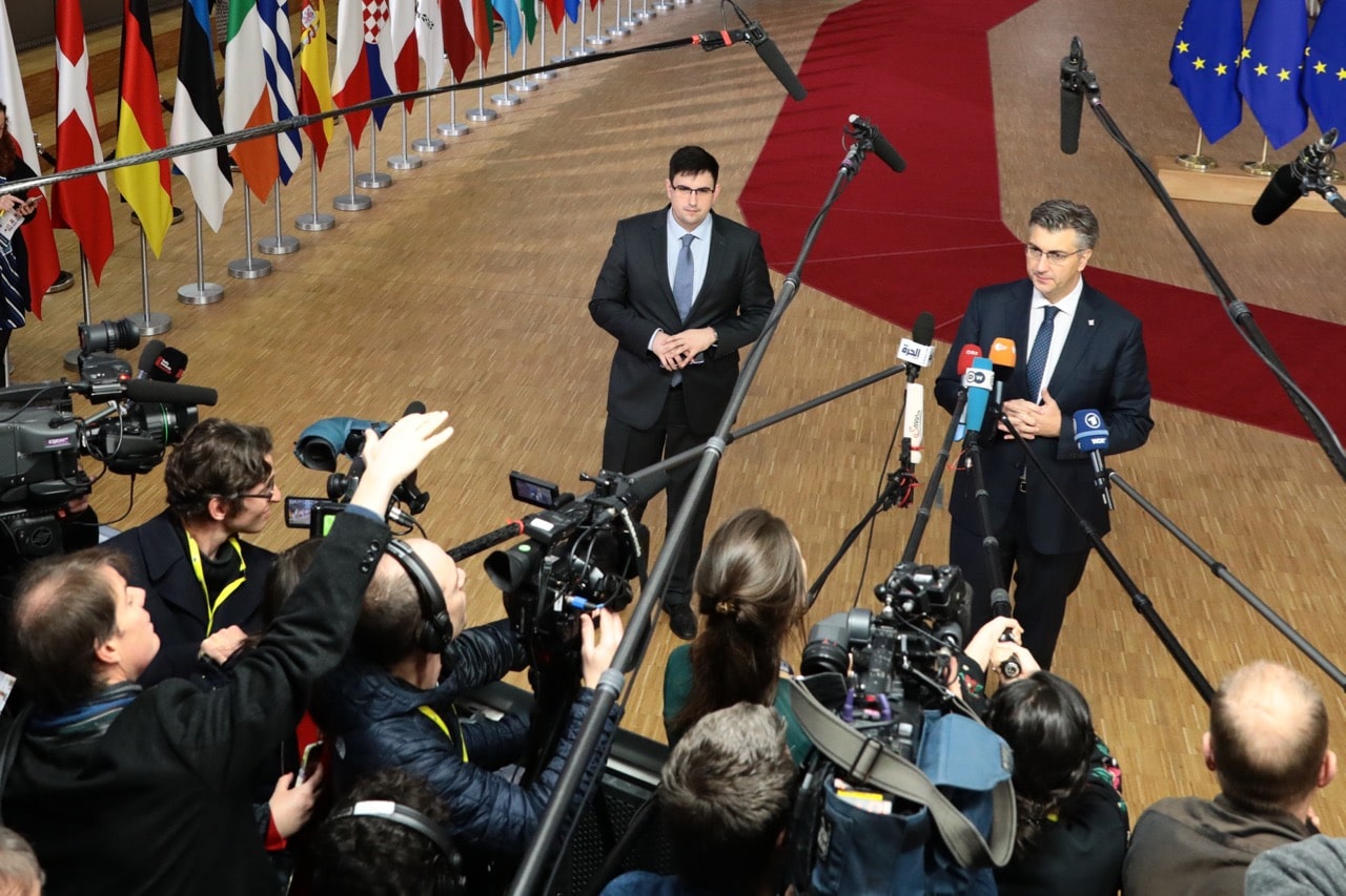 Andrej Plenkovic, Prime Minister of Croatia, speaks at the European Council during a two day EU summit in Brussels, Belgium, 14 December 2018, Dan Kitwood/Getty Images