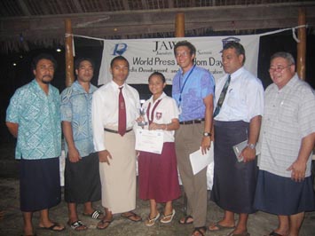 JAWS members at a World Press Freedom Day event, Pacific Freedom Forum