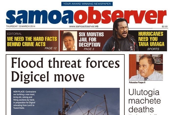 Front page of the "Samoa Observer", 20 March 2014, Bradford Timeline/Flickr, Attribution-NonCommercial 2.0 Generic (CC BY-NC 2.0)