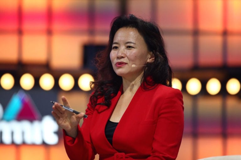 Cheng Lei, Anchor, CGTN Europe, on stage during day two of the Web Summit 2019, in Lisbon, Portugal, 6 November 2019, Vaughn Ridley/Sportsfile for Web Summit via Getty Images