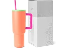 Simple Modern 40 oz Tumbler with Handle and Straw Lid | Insulated Reusable Stainless Steel Water Bottle Travel Mug Cupholder 