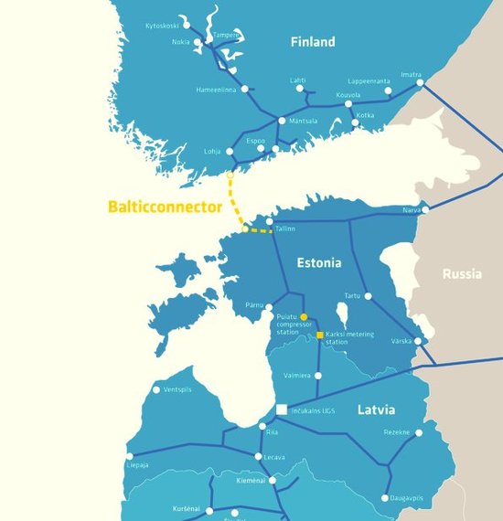 Газопровод между Финляндией и Эстонией возобновит работу в конце апреля