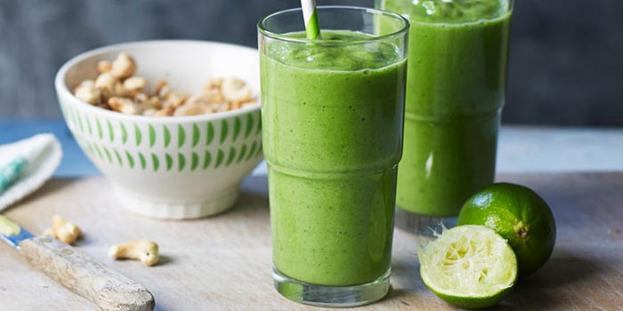 Kale smoothie in glasses