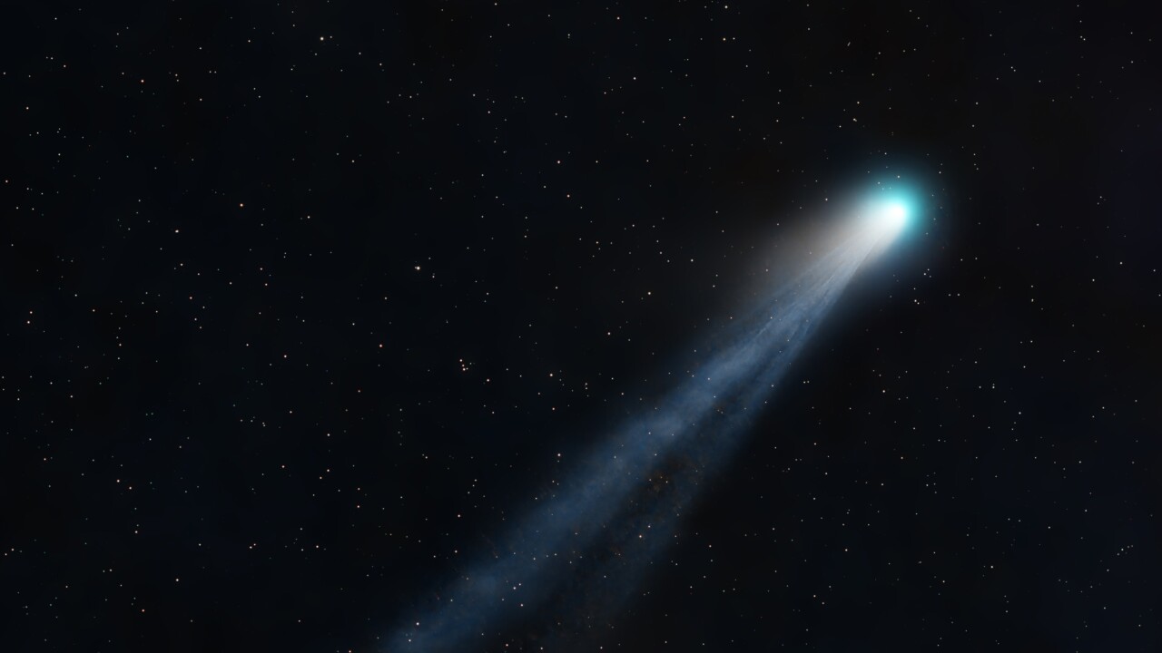 A comet in the night sky.