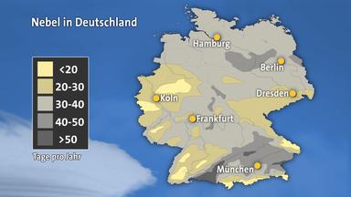 Anzahl der Nebeltage in Deutschland