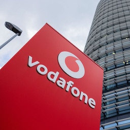 Blick auf die Zentrale des Mobilfunkanbieters Vodafone in Düsseldorf.