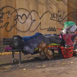 Obdachlose am Alexanderplatz in Berlin.