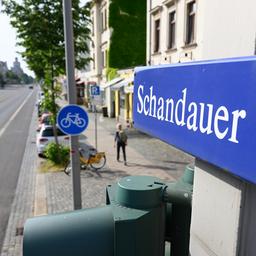 Straßenschild der Schandauer Straße in Dresden