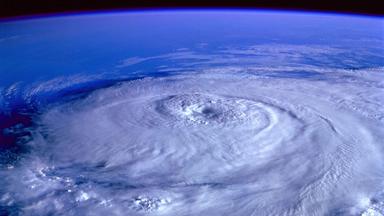 Hurrikan aus dem Weltraum betrachtet
