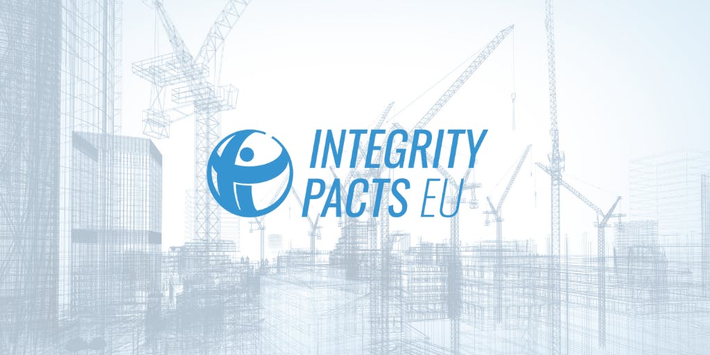 Integrity Pacts EU logo + background photo of a construction site