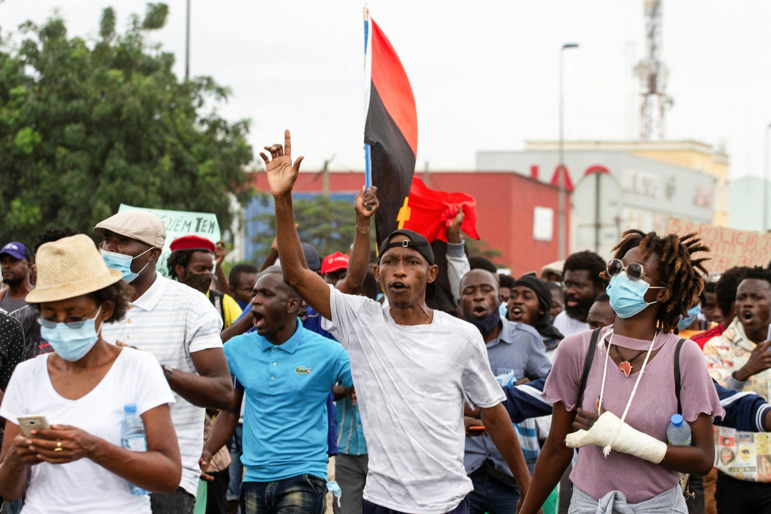 People protest against the increase in the cost of living and corruption in Luanda, Angola