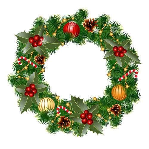wreath with ornaments